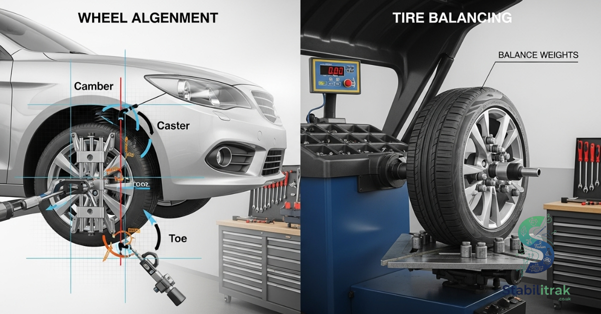 Difference between wheel alignment and tire balancing
